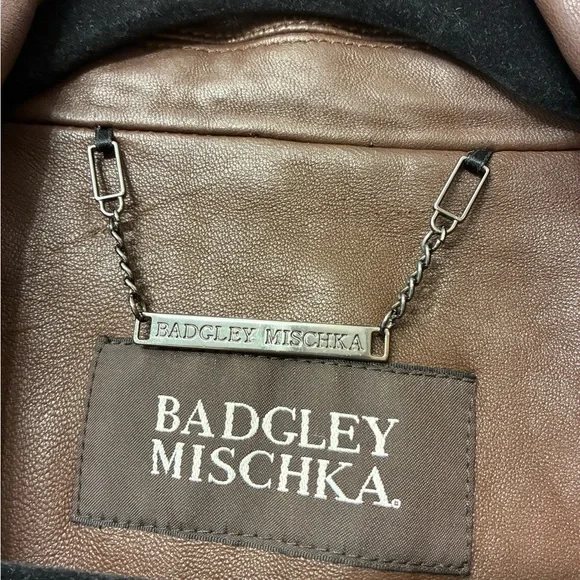 Badgley Mischka Women's Chocolate Genuine Leather Jacket Size 3X - Picture 8 of 9